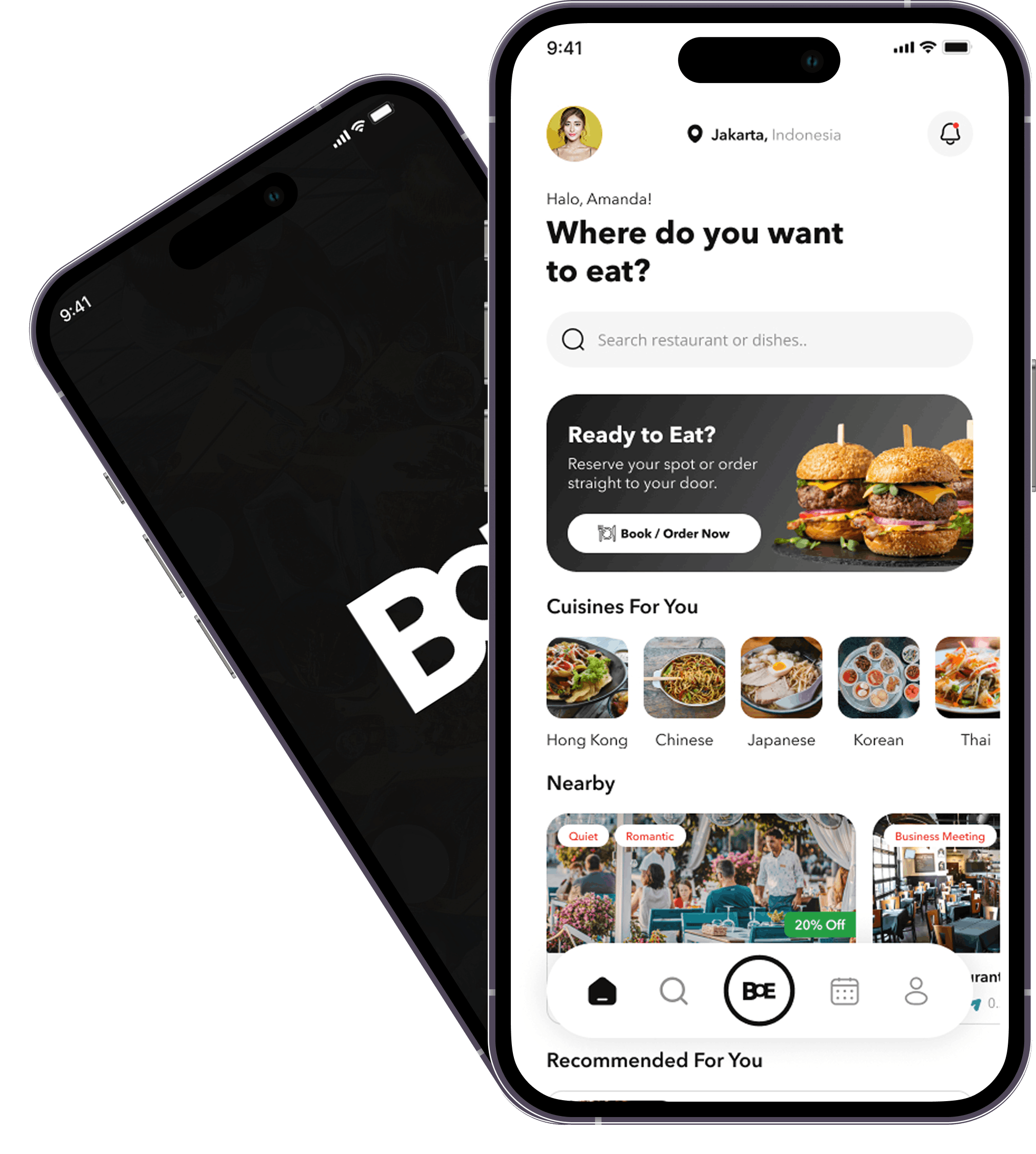 BOE mobile app product imagery